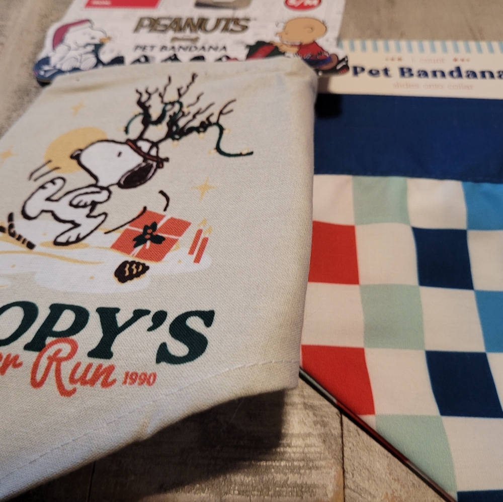 New DOG Bandana Bundle: Snoopy & Patriotic- S